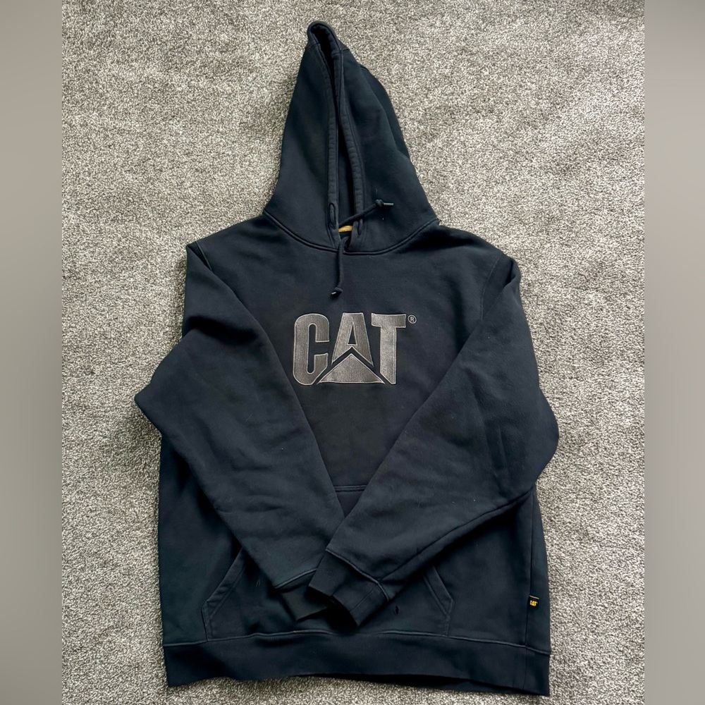 CAT Black Logo Pullover Hoodie